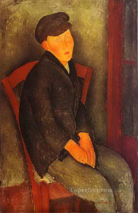 seated boy with cap 1918 Amedeo Modigliani Oil Paintings